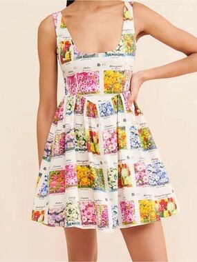 TYLER MCGILLIVARY seed packet mini dress